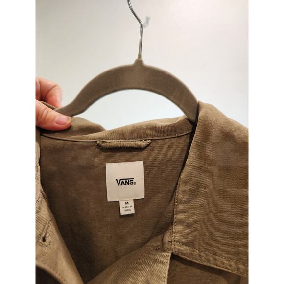 EUC Vans Men’s Chore Jacket M Brown Workwear Cotton Button-Up Length 24” PTP 21” - Picture 3 of 5